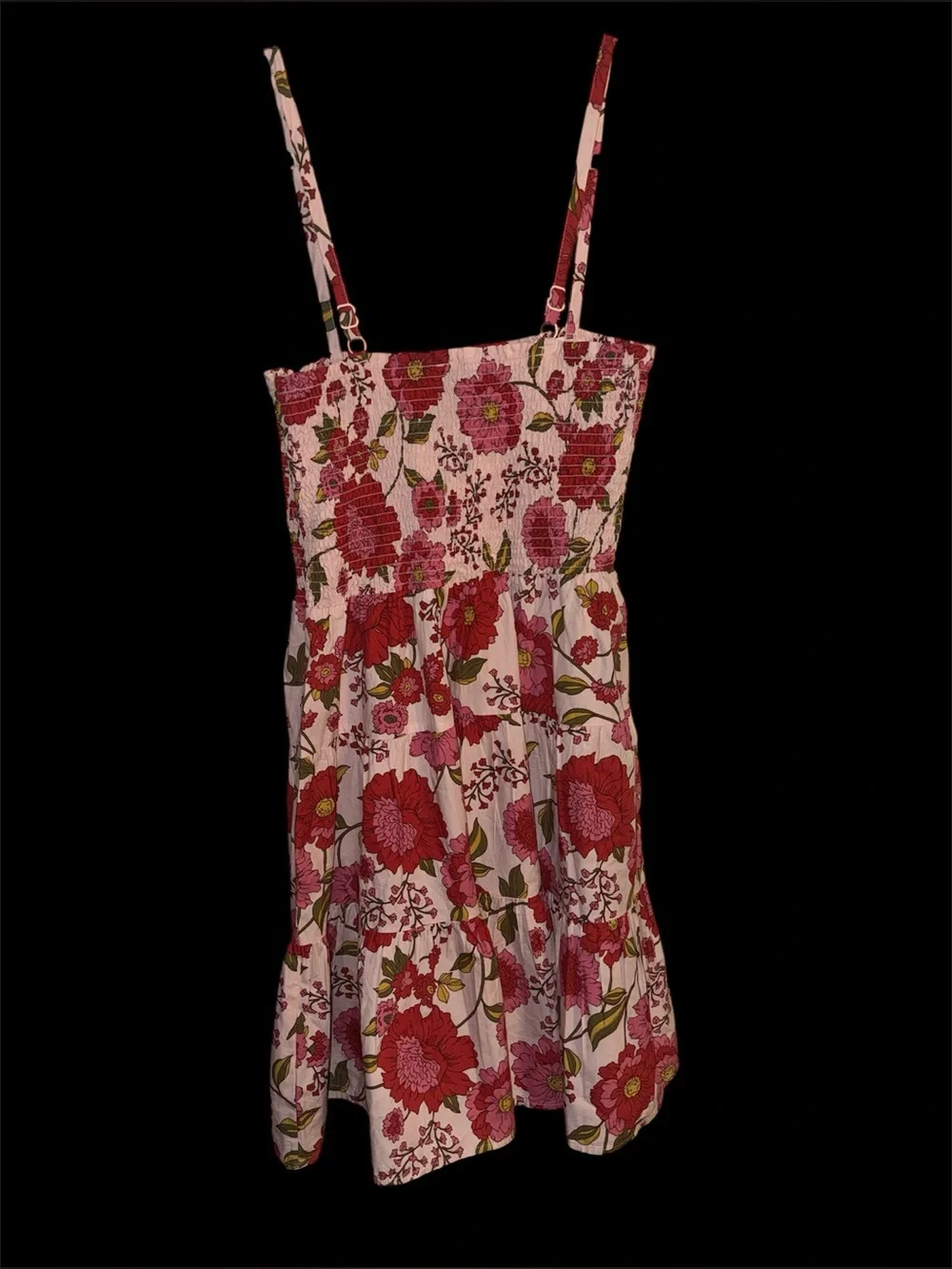 Steve Madden Floral Smocked Sundress | XXL | Pink Multi | Adjustable Straps